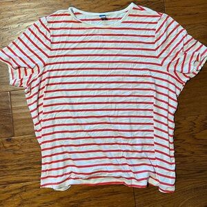 Old Navy Red and White Striped Tee XXL
